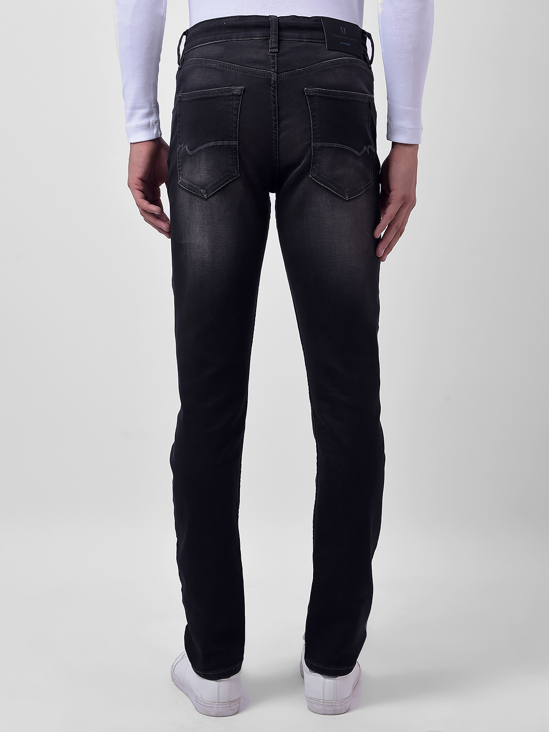 Numero Uno Men Packable Black Skinny Fit Sustainable Jeans